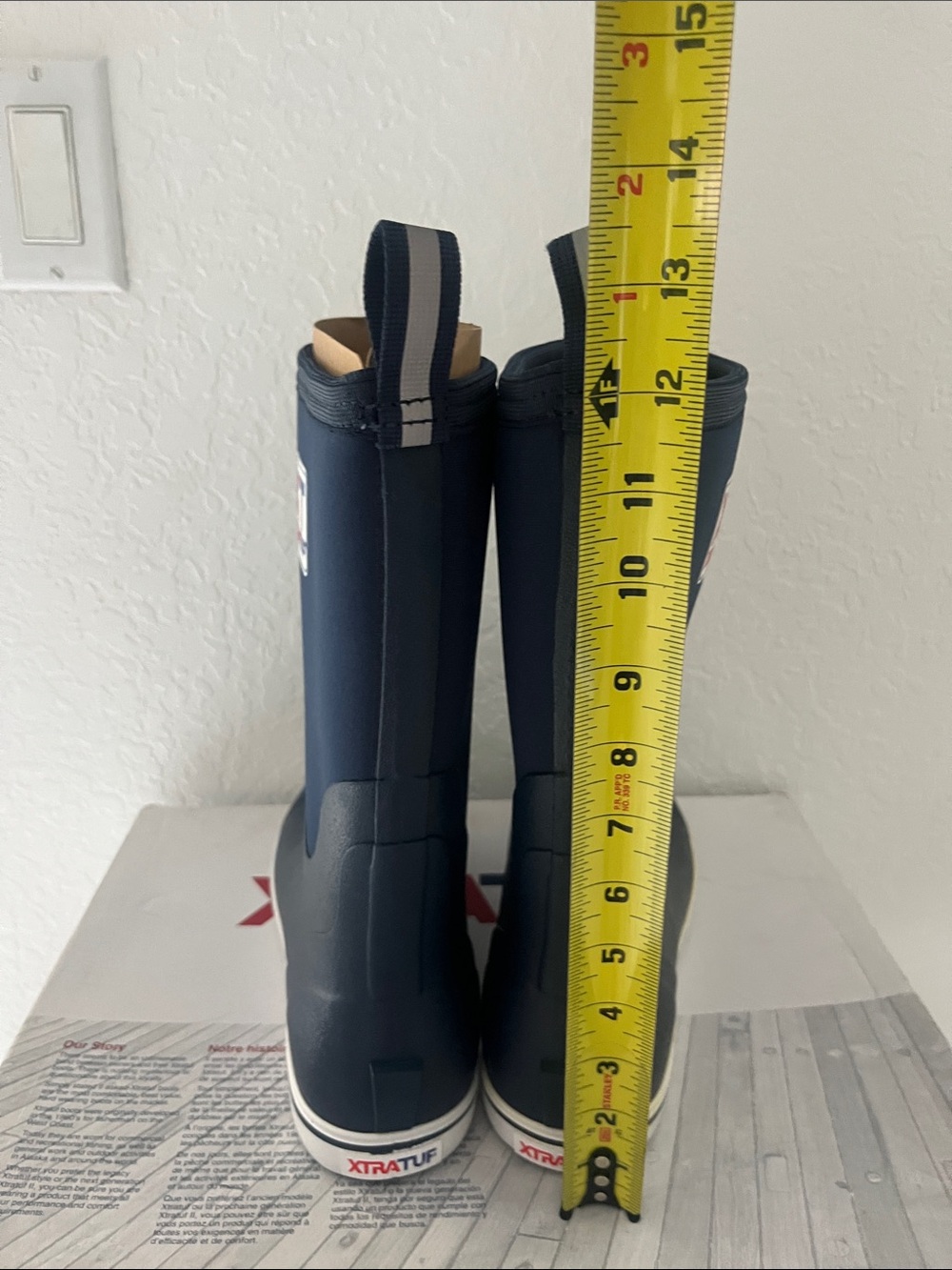 XTRATUF Navy XT Mid 12” Navy Waterproof Pull-On. Men’s 9/woman 10 - Picture 6 of 8